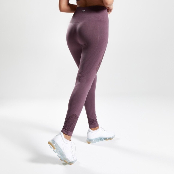 Purple gym shark seamless energy leggings - Picture 2 of 5